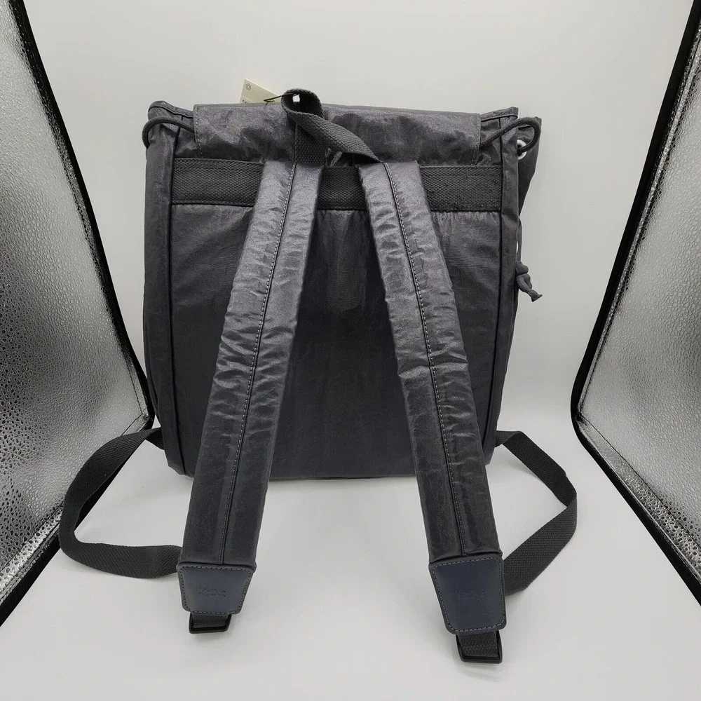 Kipling Black Lightweight Nylon Flap Backpack~NWT